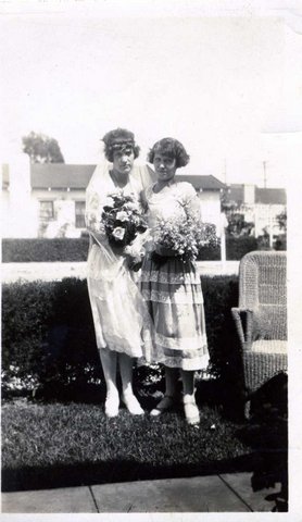 Lisa and Karen Abelseth at a wedding in Inglewood